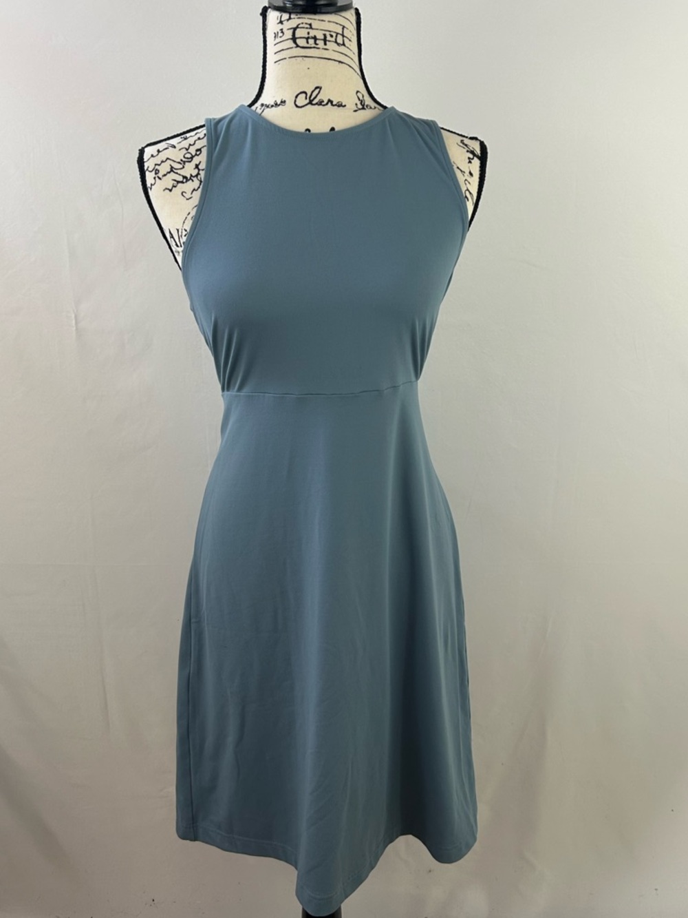 Eddie Bauer Dusty Blue Sleeveless Midi Dress Women's Small